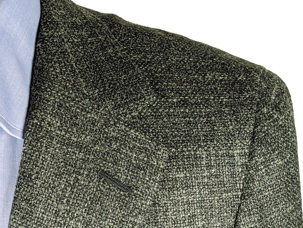 Benjamin Cerruti Sport Coat Greyish Green Melange 2-button Soft Shoulder Wool