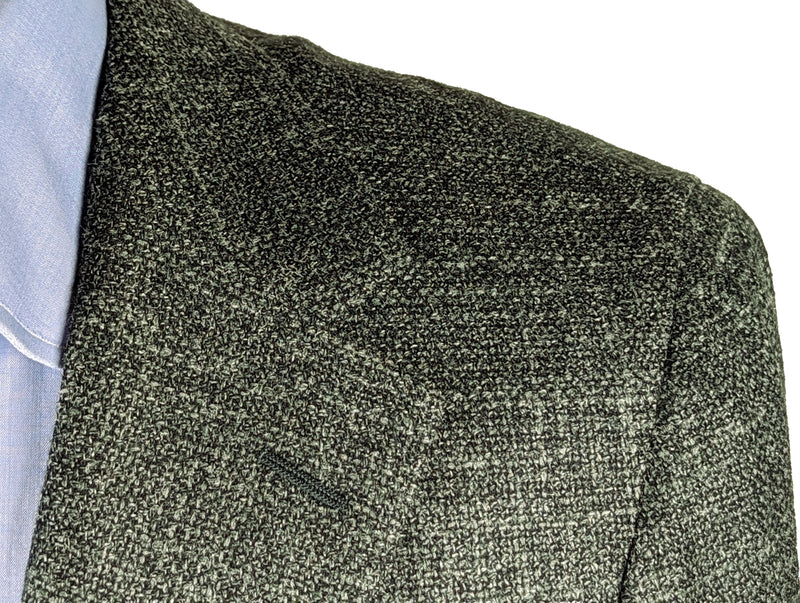 Benjamin Sport Coat Greyish Green Melange 2-button Soft Shoulder Cerruti Wool