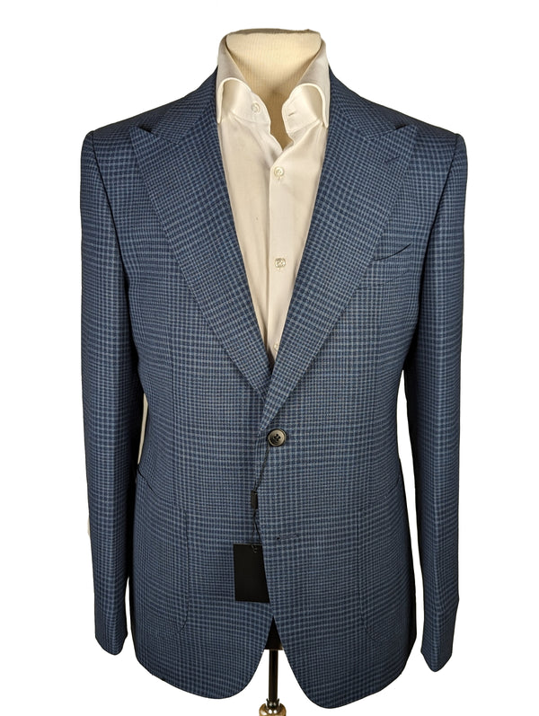 Benjamin 3-in-1 Suit Muted Teal Blue Plaid 2-button Peak Wool