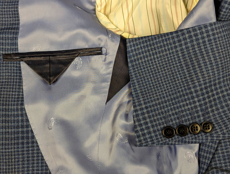 Benjamin 3-in-1 Suit Muted Teal Blue Plaid 2-button Peak Wool