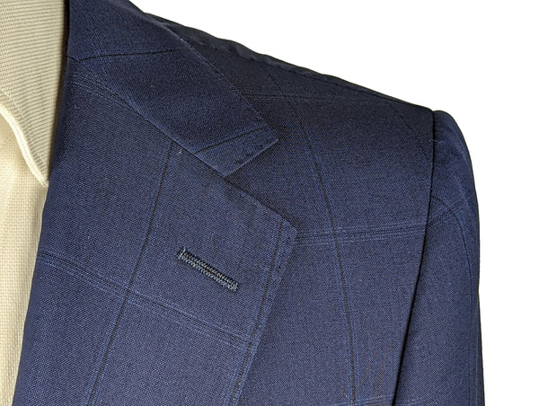 Benjamin Suit Mid Blue Windowpane 2-Button VBC Wool