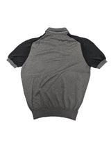 Canali Knit Polo Shirt M Grey Color Block Cotton