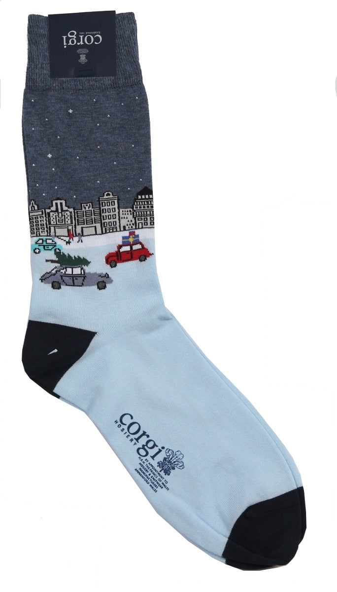The Wardrobe Corgi Socks Christmas Village Cotton blend L