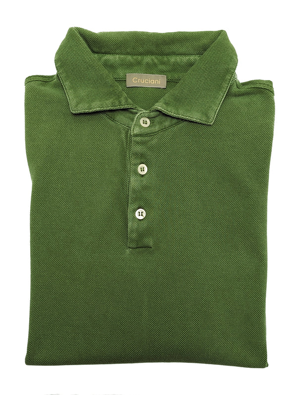 Cruciani Polo Shirt L Green Cotton