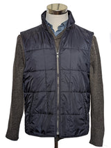 Fay Vest/Gilet L/52 Navy Blue Zip Front Poliamid