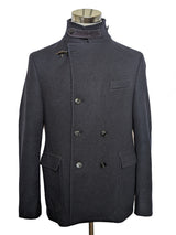 Fay Pea Coat M/L Navy Blue Double Breasted Wool