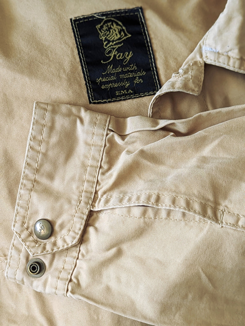 Fay Chore Jacket L Tan Cotton