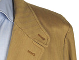 Fay Jacket L/XL Tan Herringbone 3-Button Heavy Cotton