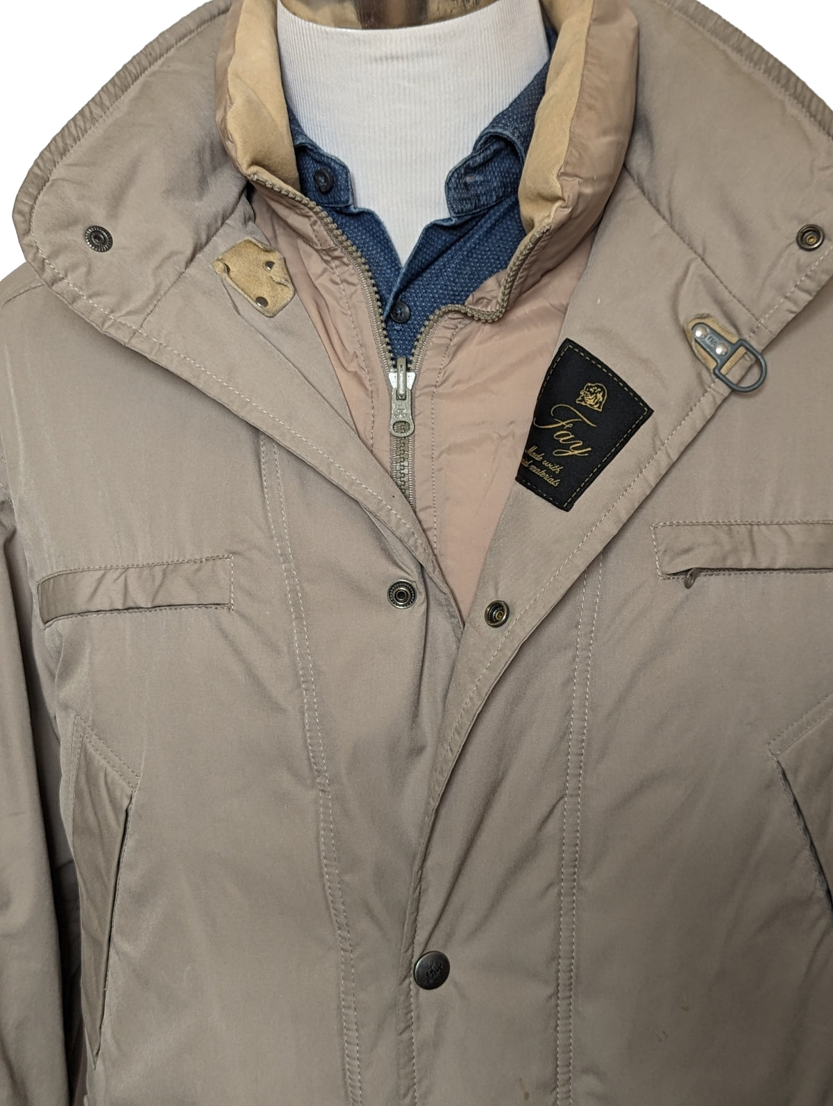 Fay Stadium Coat S/M 3-in-1 Beige Down Poliamid – eHABERDASHER Fay Stadium Coat S/M 3-in-1 Beige Down Poliamid – eHABERDASHER