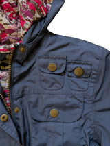 Barbour x Hello Kitty Girls Molly Parka M Navy Polyester