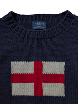 Hackett Sweater M Navy Chunky England Flag Wool