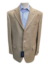 Luigi Bianchi Lubiam Suit 42R Taupe Beige Plaid 3-button Wool