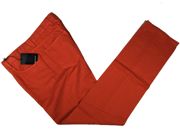 Kiton Trousers 33/34 Orange Cotton/Linen 5 Pocket