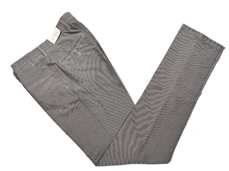 LBM 1911 Trousers 38 Light Grey Weave Flat Front Cotton Blend