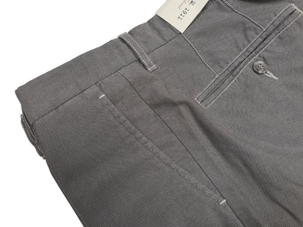 LBM 1911 Trousers 38 Light Grey Weave Flat Front Cotton Blend