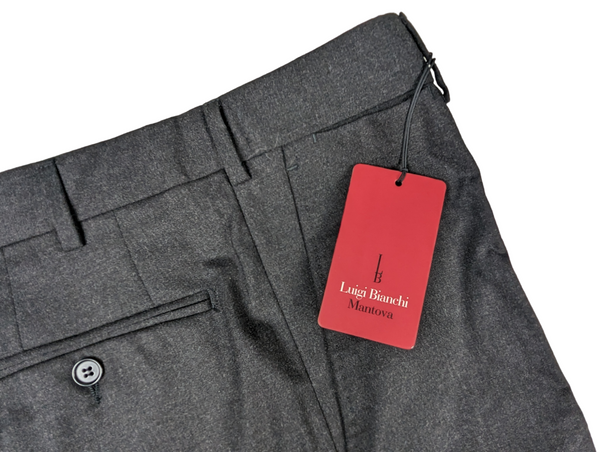 Luigi Bianchi Trousers 38, Charcoal grey Flat front Tailored fit Wool