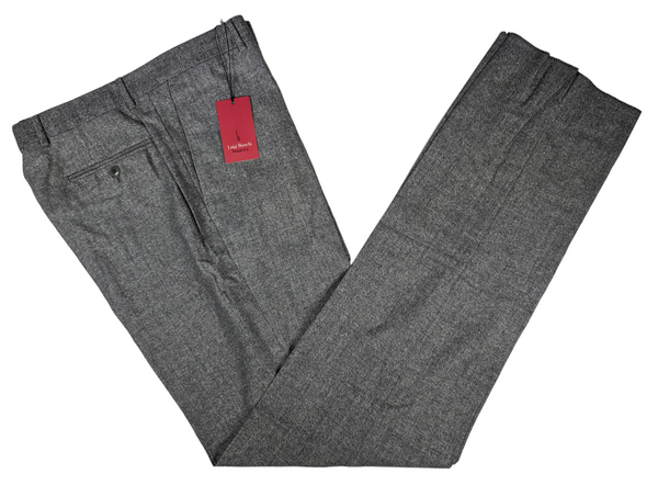 Luigi Bianchi Trousers 36, Light grey melange Flat front Relaxed fit Wool