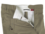 Luigi Bianchi Trousers 36, Sand Pleated front Relaxed fit Wool twill