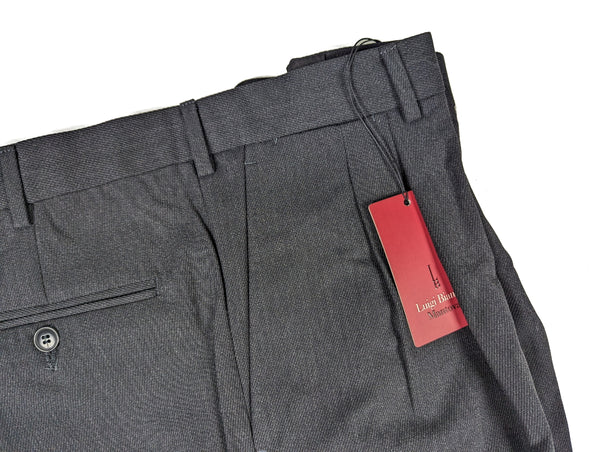 Luigi Bianchi  Trousers 38, Charcoal Pleated front Relaxed fit Wool Twill