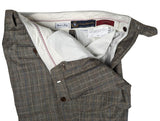 Luigi Bianchi Trousers 34, Grey plaid Pleated front Relaxed fit Wool