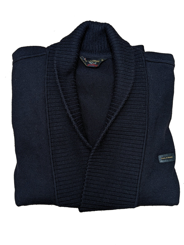 Paul & Shark Sweater X-Large Navy Shawl Collar Cardigan Wool Blend