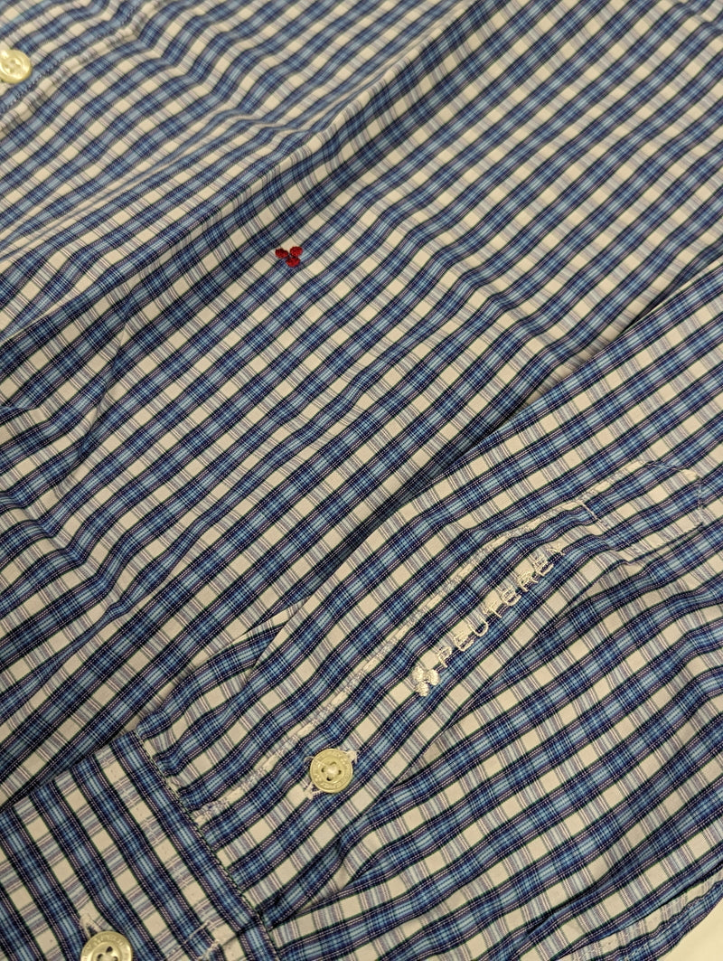 Peuterey Shirt M Blue Plaid BD Cotton