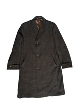 Vintage Maenson Crombie Tweed Coat L/42 Brown Plaid Heavy Wool