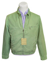 LBM 1911 Bomber Jacket Washed S/M Lime Green Linen/Cotton
