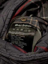Barbour Jacket S Navy Blue Holme Tartan Padded Quilt Polyamide