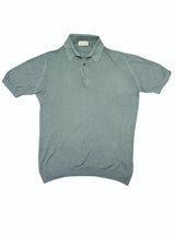 John Smedley Knit Polo M Sage Green Cotton