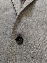 John Lewis x Zegna Trofeo Sport Coat 41/42R Light Grey Herringbone 2-button Wool/Cashmere