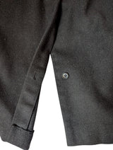 Vintage Chester Barrie Savile Row Half Raglan Coat L/42R Black Heavy Wool