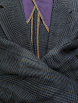 Paul Smith Sport Coat 38R Slim Blue Plaid 2-button Heavy Linen