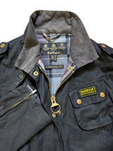 Barbour Ladies International Belted Waxed Jacket 8 US Black Cotton