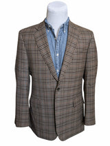 Chester Barrie Sport Coat 40R Taupe Check 2-button Wool/Cashmere