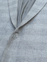 Corneliani Sport Coat 40/41R Grey Plaid Wool/Cotton/Cashmere