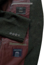 Marks & Spencer Abraham Moon Sport Coat 40R Forest Green 2-button Worsted Wool Tweed