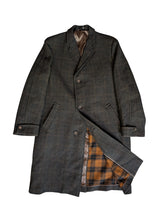 Vintage Maenson Crombie Tweed Coat L/42 Brown Plaid Heavy Wool