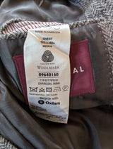 Marks & Spencer Abraham Moon Sport Coat 40R Grey Herringbone 2-button Worsted Wool Tweed