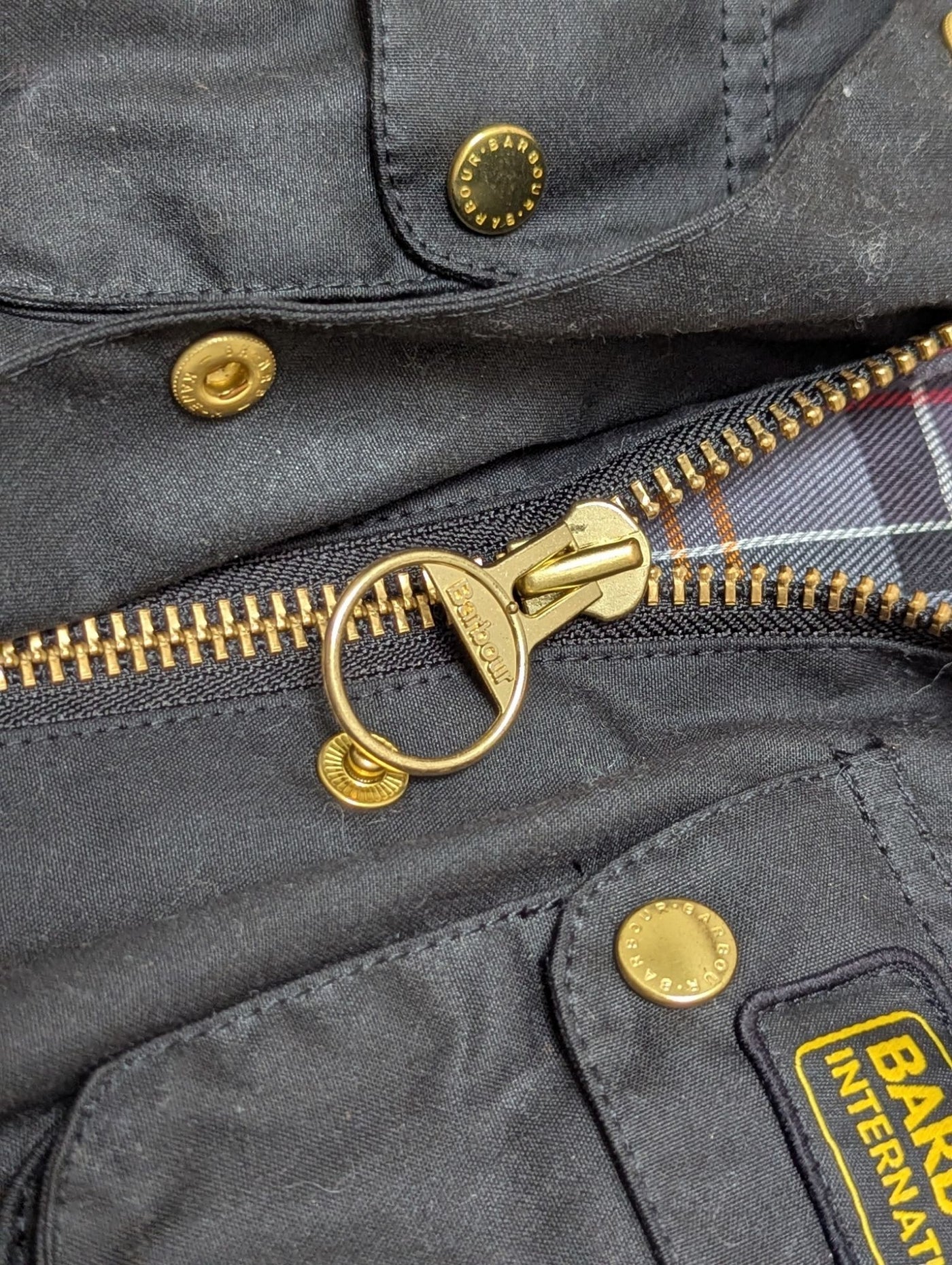 Barbour Ladies International Belted Waxed Jacket M/6 US Black