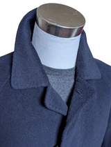 Prandina Italy Piacenza Belted Balmacaan Raglan Coat S/38R Navy Blue Italian Wool