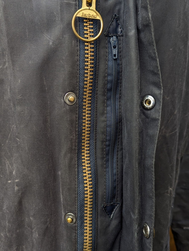 Barbour Coat M Midnight Beaufort Waxed Cotton
