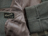 Vintage Roberts Cardiff British Overcoat L/42 Teal/Brown Herringbone Heavy Wool