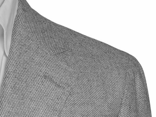 Benjamin Zegna Sport Coat Light Grey Birdseye 2-button Soft Shoulder Wool/Silk