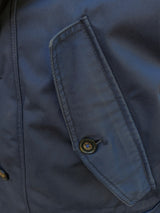 Hackett Down Arctic Parka L Navy Blue Fur Trimmed Cotton