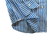 LBM 1911 Xacus Shirt 16 Blue/White Gingham Check Cotton