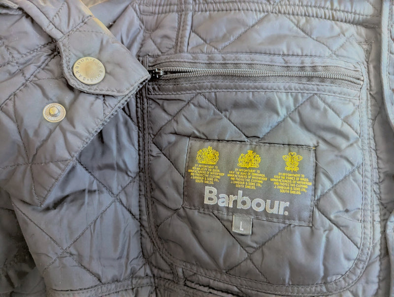 Barbour Jacket L Midnight/Black Ariel Padded Quilt Polyester