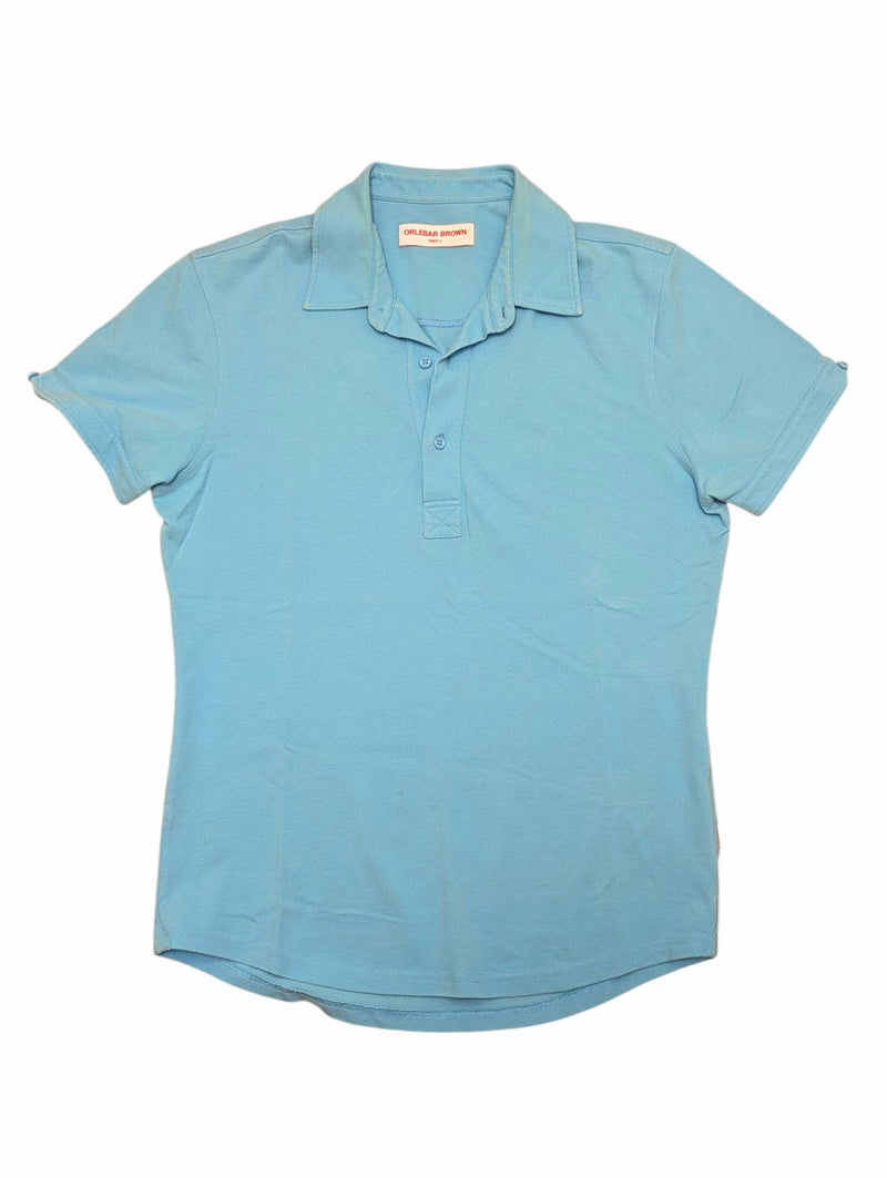 Orlebar Brown Sebastian Polo Shirt L Turquoise Cotton