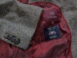 Abraham Moon Chesterfield Coat S/38 Earthy Grey Wool Tweed
