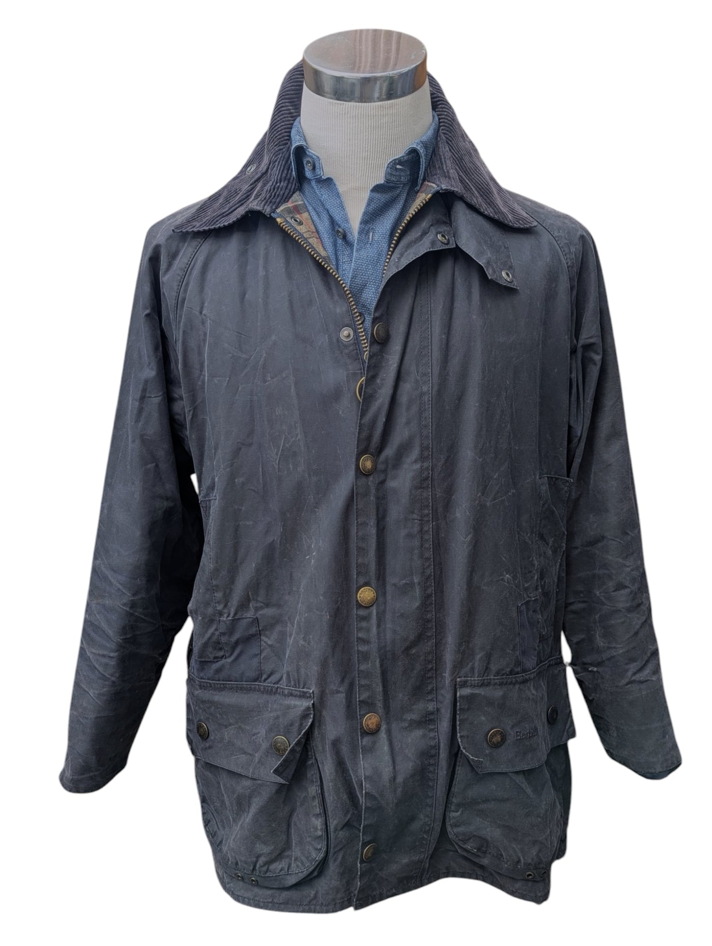 Barbour Coat M Midnight Beaufort Waxed Cotton – eHABERDASHER
